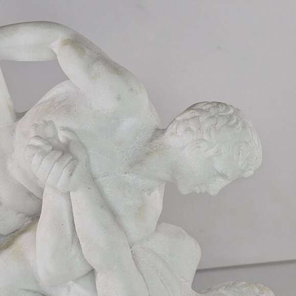 G Ruggeri The Wrestlers Alabaster Sculpture Classic Greek Roman - Picture 11 of 12